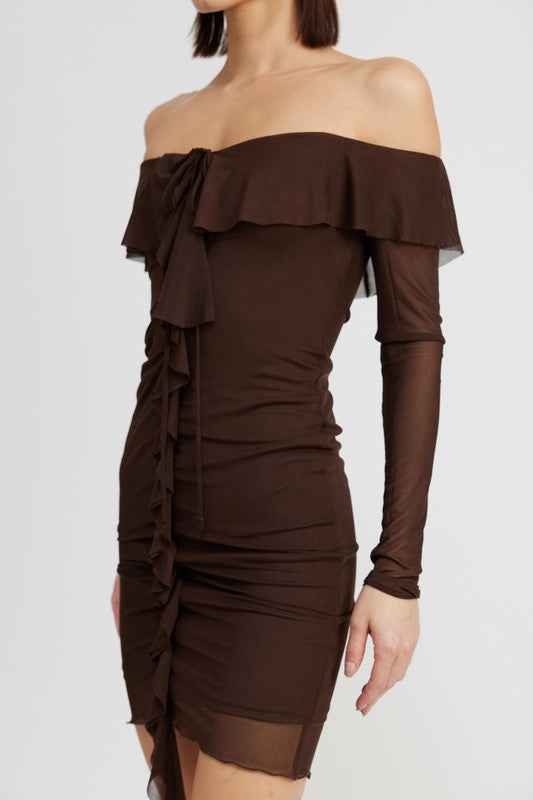 OFF SHOULDER MINI DRESS WITH RUFFLE DETAIL 20230456_eeb8f75b-abb3-4a32-9a74-13ded2b1d7a0