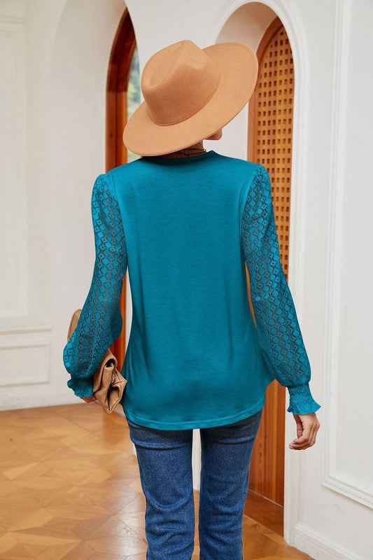 Long sleeve v neck blouse 20303829_211c365e-a047-45d3-8f9e-caa6ed25e50c