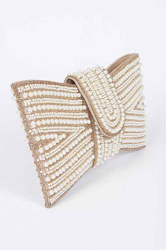Faux Pearl Studded Bow Tie Clutch Bag 20314647_115b0eba-2d3b-48c8-8557-f6d4b2d9444a