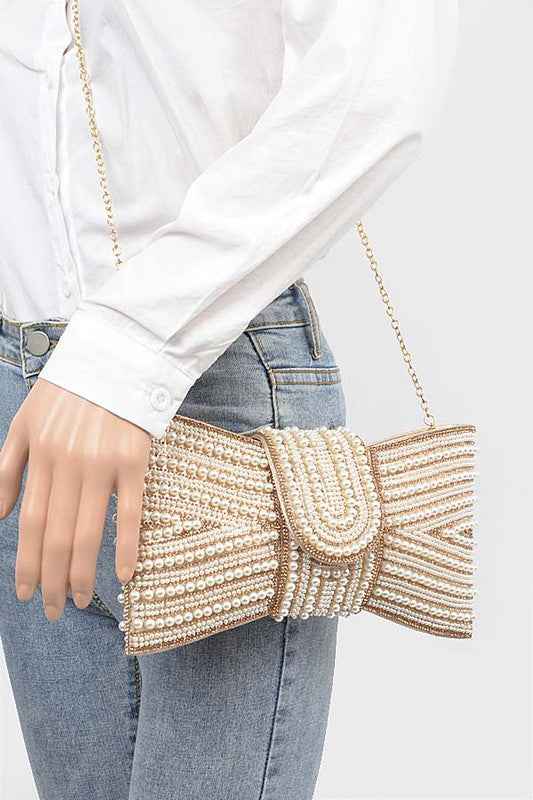 Faux Pearl Studded Bow Tie Clutch Bag 20314647_418fea7a-70d8-4c92-b5fa-e34909e31dd6