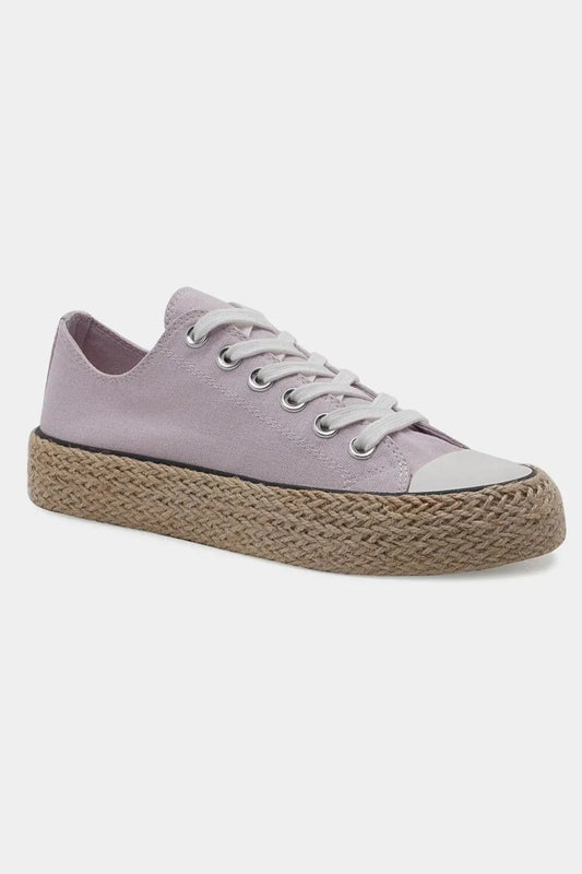 Beast Fashion Lace Up Woven Espadrille Sole Sneakers 203e93b9-a6a6-4fd6-89fd-e21ae8337311-Max