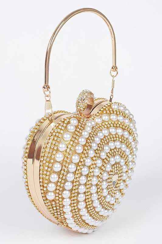 Pearl Studded Heart Shape Top handle Clutch 20415894_8747571d-fedb-450d-bb1a-bf1f47045d67