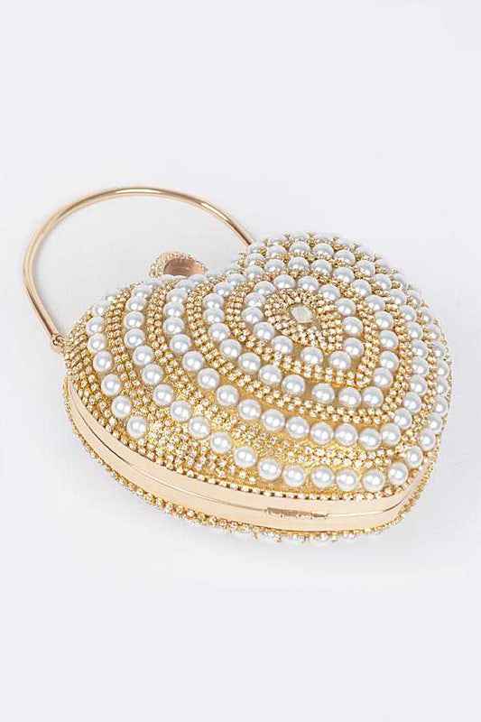 Pearl Studded Heart Shape Top handle Clutch 20415894_eb54d770-9a62-4f8c-827f-474e06fc6c1b