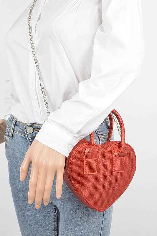 Glitter Top Handle Heart Shape Swing Bag 20416435_130aa358-d7be-480b-b26f-9f08819f98e3