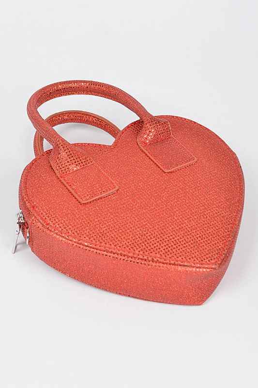 Glitter Top Handle Heart Shape Swing Bag 20416435_636640f8-77f6-4468-8a81-7c88896bf37c