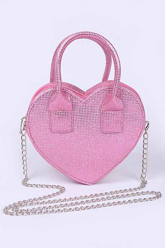 Glitter Top Handle Heart Shape Swing Bag 20416435_a0866092-254e-4947-970b-ceff290b690d