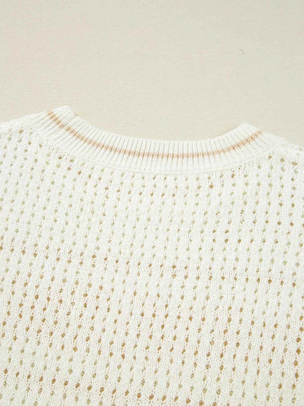 BEACH Hollow Out Knitted Lightweight Dolman Sweater