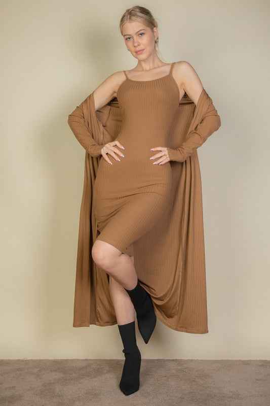 Ribbed Cardigan & Cami Midi Bodycon Dress Mocha 20528707_36a9459a-6956-47ad-ae15-768fa60406dc