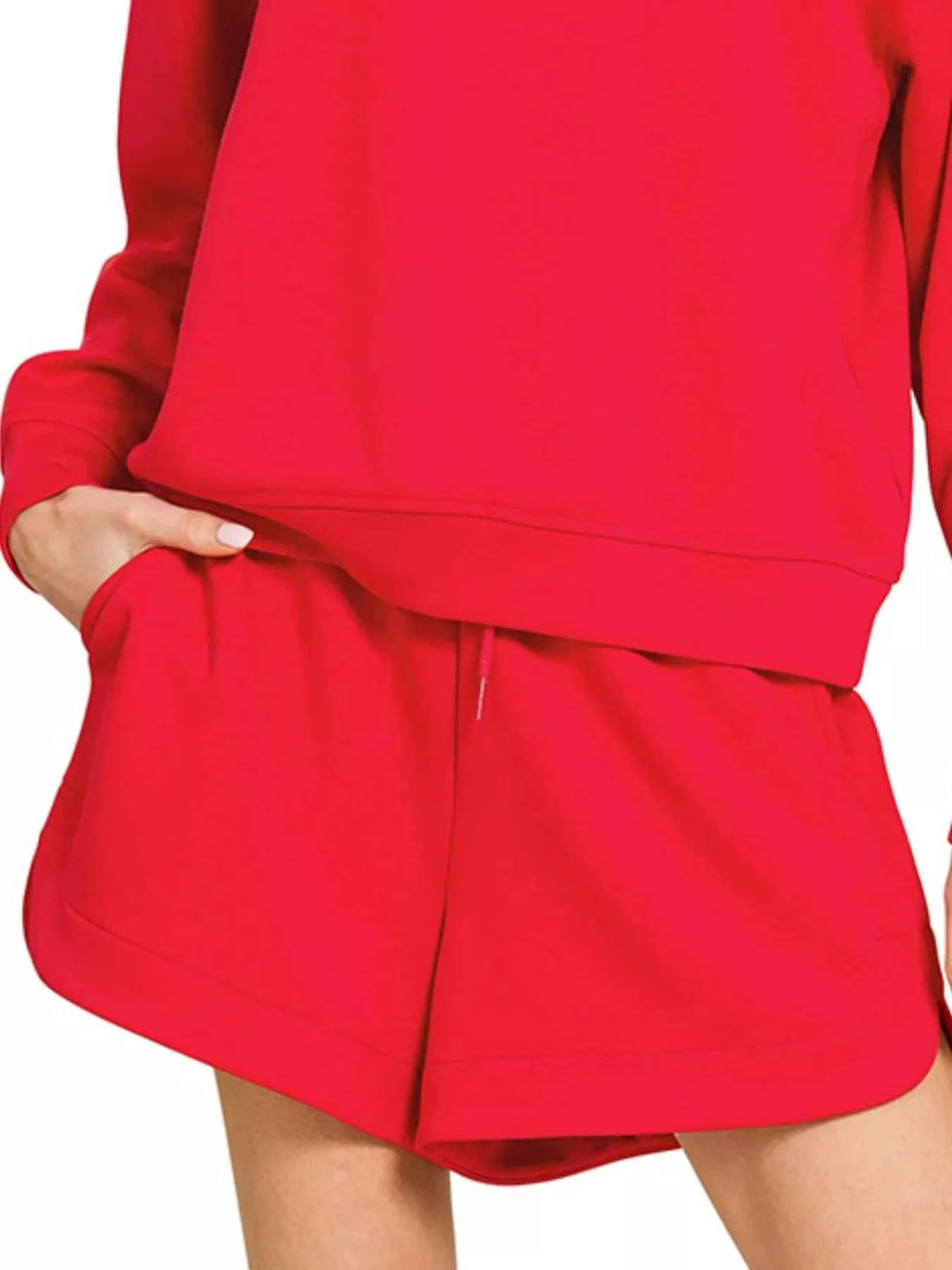 Zenana Scuba Long Sleeve Sweatshirt and Shorts Set 205299e0-5e20-49b1-b52a-9914428d463f-Max-Origin