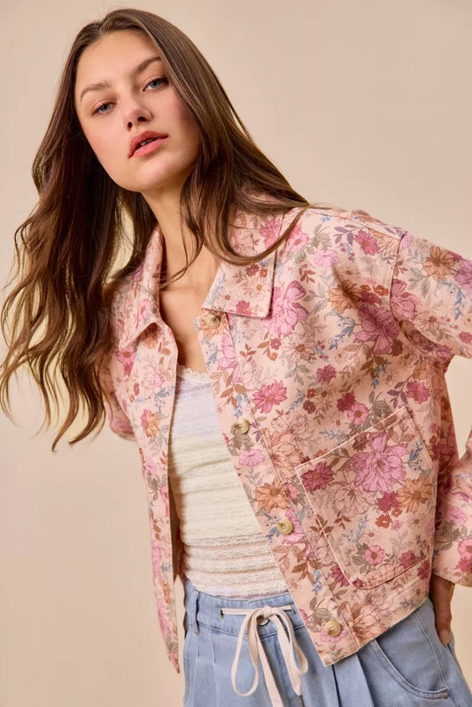 Floral Print Cotton Twill Button Down Barn Jacket with Pockets 2055d691-130f-47a9-bc7f-c5f7f9d37c6c-Max-Origin
