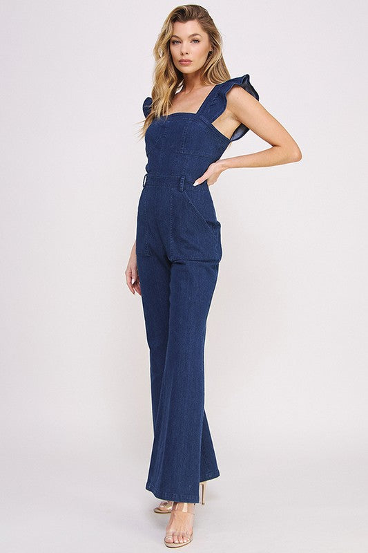 Denim ruffle flare leg jumpsuit 20566846_0ff36038-0456-4fb6-a7eb-66696e19dca3