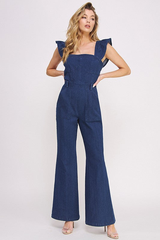 Denim ruffle flare leg jumpsuit 20566846_b1b63fce-fd8e-404d-8250-ea6dd116b774