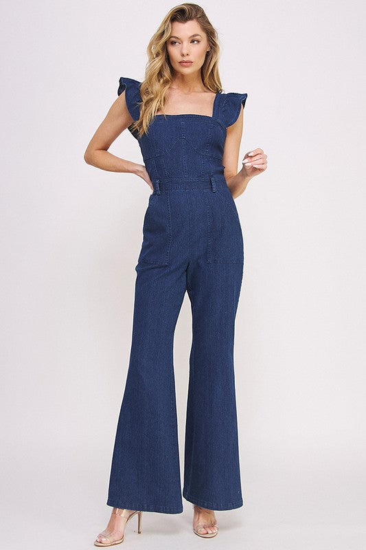 Denim ruffle flare leg jumpsuit 20566846_c05c1f4c-a74b-44c3-af7d-30f91b0424e5