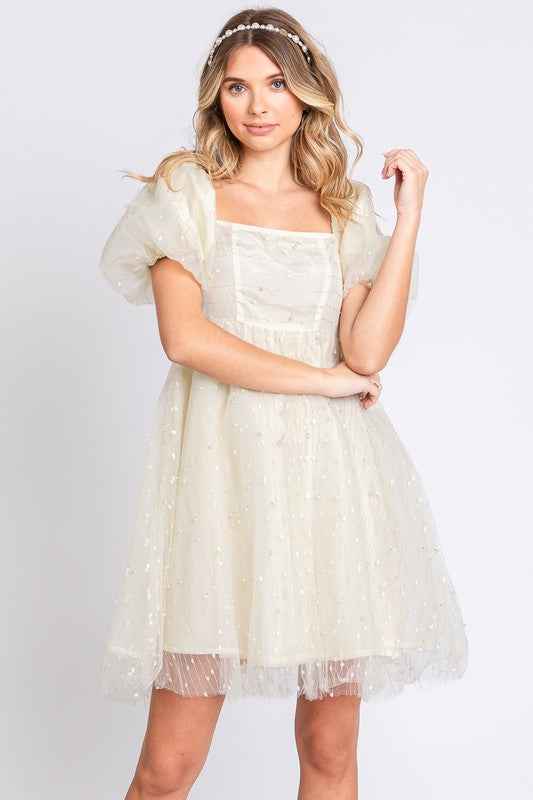 Pearl Mesh Babydoll Mini Dress 20695853_61b32f10-de06-47ad-9e2c-d291cb6caca3
