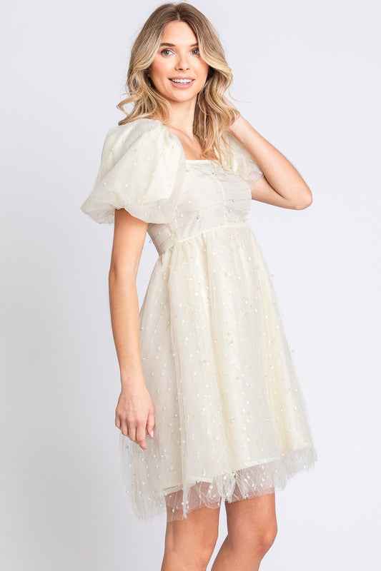 Pearl Mesh Babydoll Mini Dress 20695853_ddb8d1cc-8b28-483f-8a45-3f56fc94d01c
