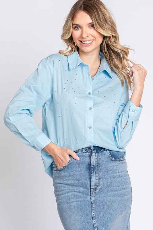 Plus Rhinestone Button Up Shirt 20696204_45133f82-6bb0-471a-b0b3-01fbcb2861bb