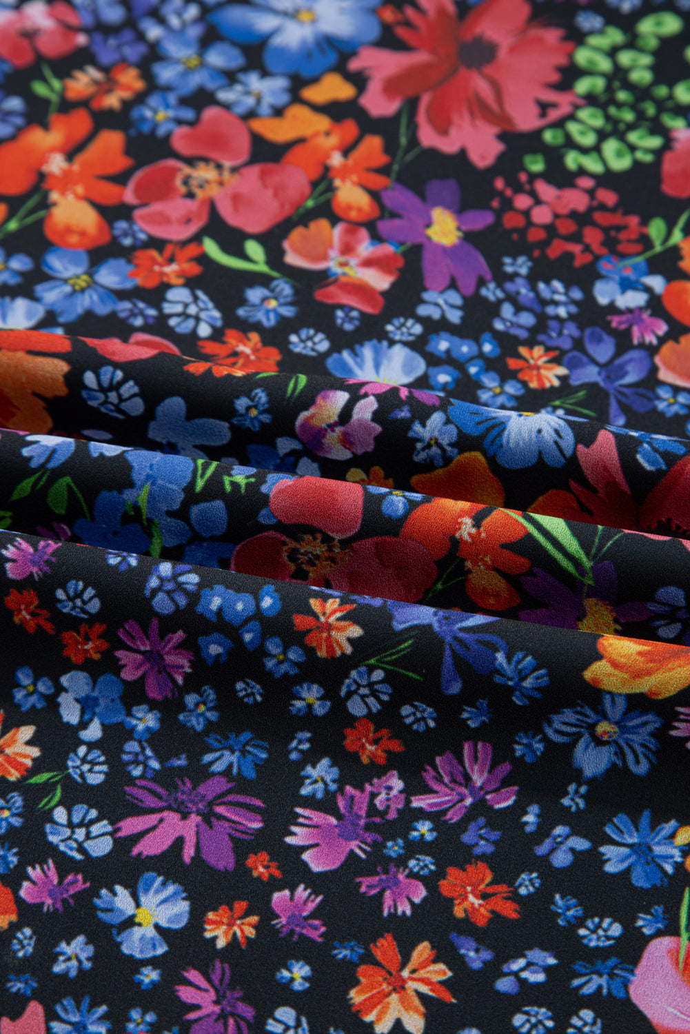 Blue Floral Print V Neck Long Sleeve Flowy Maxi Dress 20699dc1a1d139fc