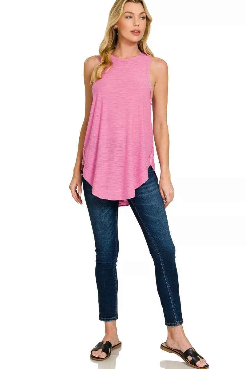 Zenana Curved Hem Slub Tunic Tank 206e2cf68b9742deb2428f771a7d9c31-Max-Origin
