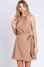 Halter Mini Dress Taupe 20709532_2ce9e6d4-464e-4b90-ade2-ffada63a31af