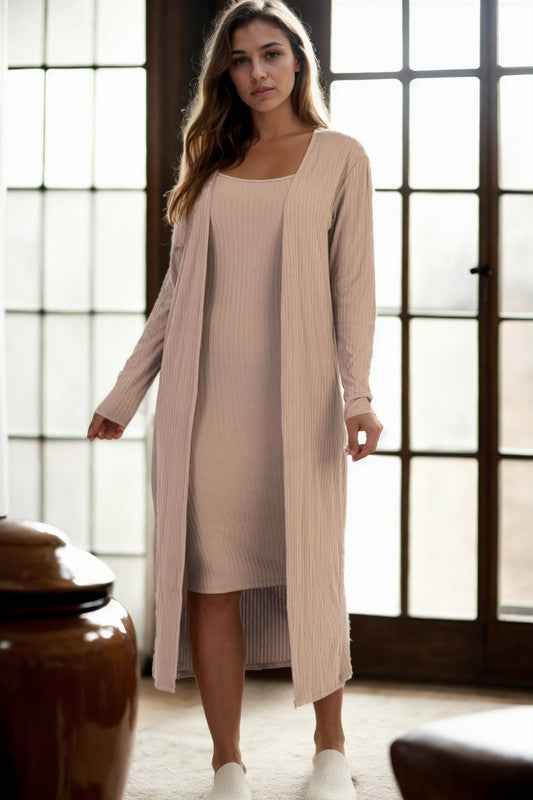Ribbed Cardigan & Cami Midi Bodycon Dress Taupe 20720693_e9c74d49-aa26-4238-a293-ba5d74e22441