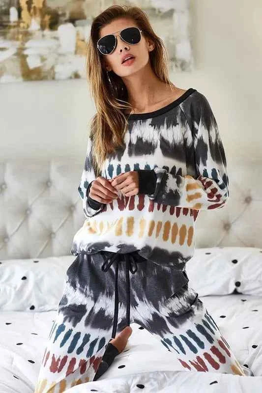 BiBi Tie Dye Print French Terry Top CHARCOAL BAND 2080eac799e04ab881d74af7c757b4f7-Max-Origin