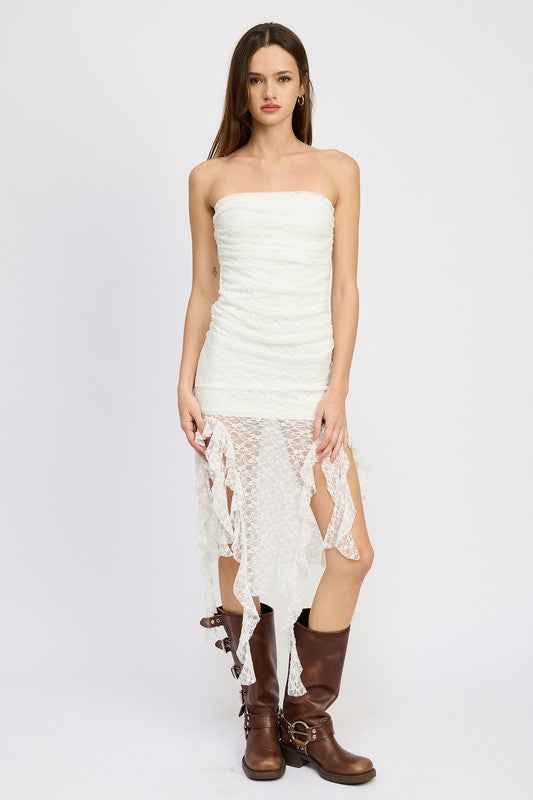 LACE TUBE DRESS WTIH RUFFLE DETAIL 20871789_7c9f9cee-e011-47e1-83c4-da37e44972b0