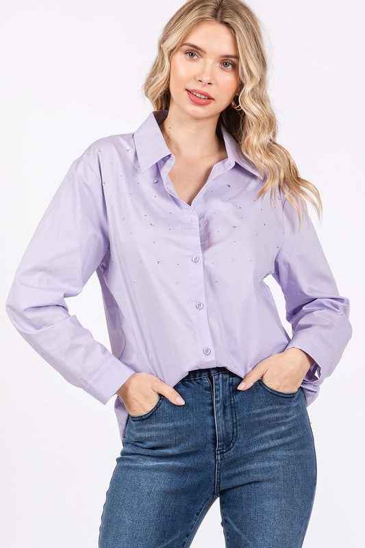 Plus Rhinestone Button Up Shirt 20938900_982a93a0-2276-41b5-9a8c-fb18c5d11ba3
