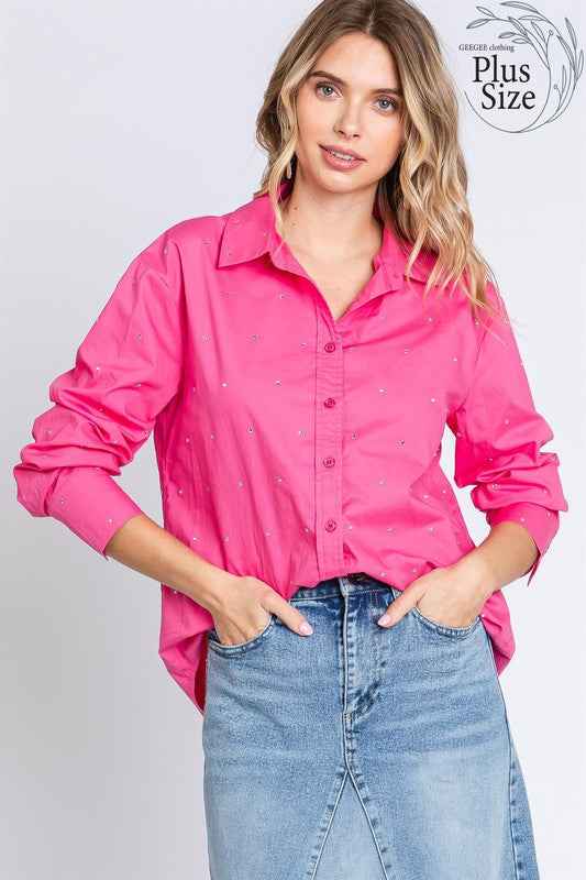 Plus Rhinestone Button Up Shirt 20939290_0f363c9a-ac0f-47e8-b4ee-0cd09fe78f62