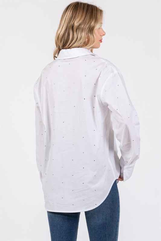 Plus Rhinestone Button Up Shirt 20939290_68052a15-645a-4266-9c0e-60c94f9b4694