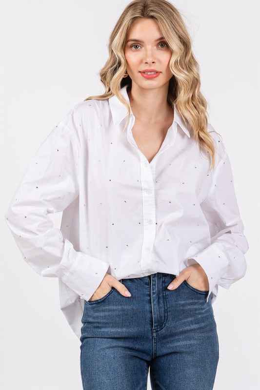 Plus Rhinestone Button Up Shirt 20939290_b57321cf-c8eb-4d60-94ad-439c84140be7