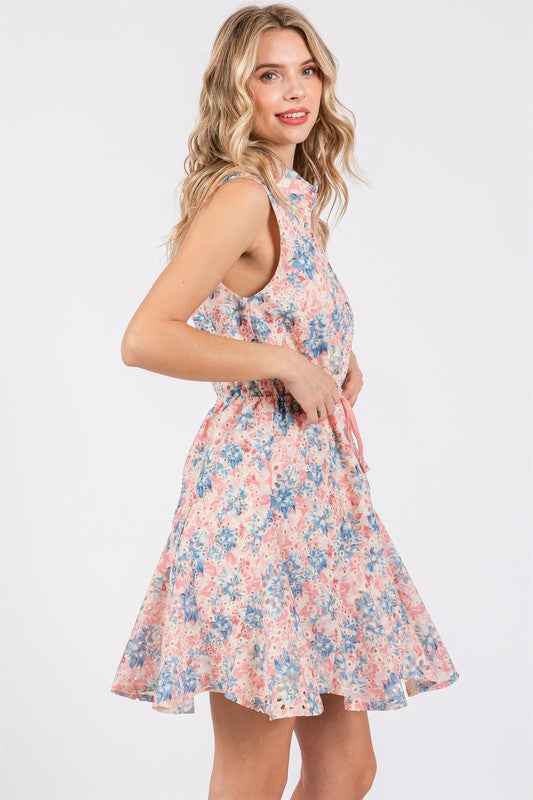 Floral Eyelet Mini Dress 20967630_20126863-29c7-438f-ad5c-8a54a156055b