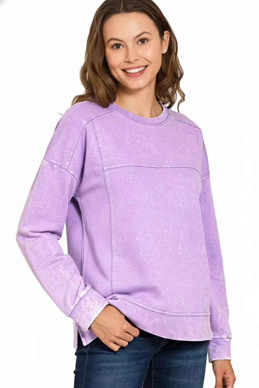 Zenana Acid Wash French Terry Exposed-Seam Pullover 20967d97-9b7f-43bb-8d40-8ccfd6b274cc-Max-Origin
