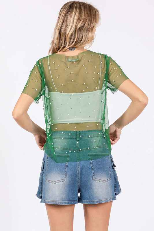 Plus Rhinestone & Pearl Mesh Top 20972022_6a6a3171-176a-4e84-a8c2-af178e567755
