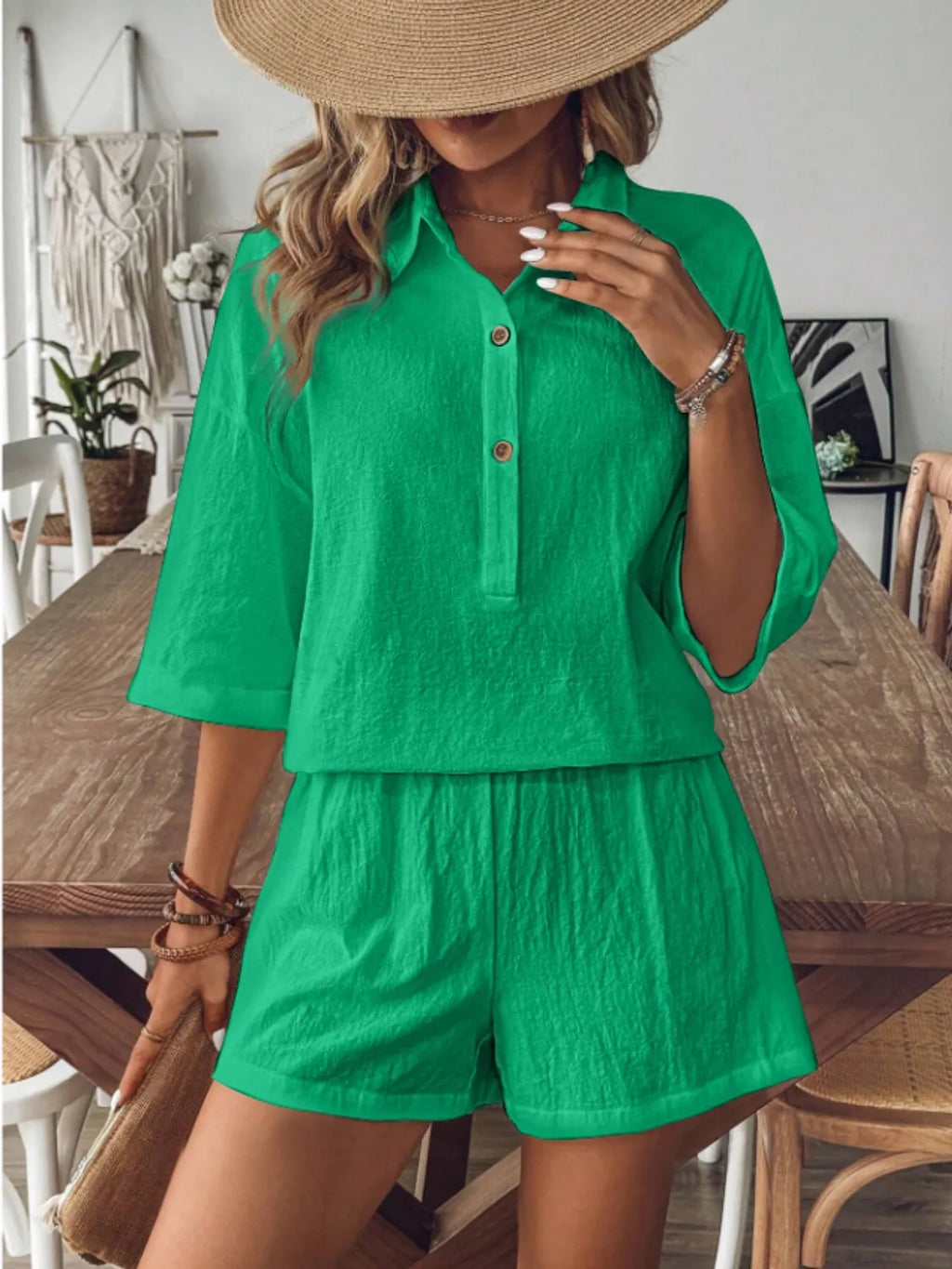 Collared Neck Half Sleeve Top and Shorts Set 2098c866-a357-483b-a32b-2dc5f68a1a50-Max-Origin