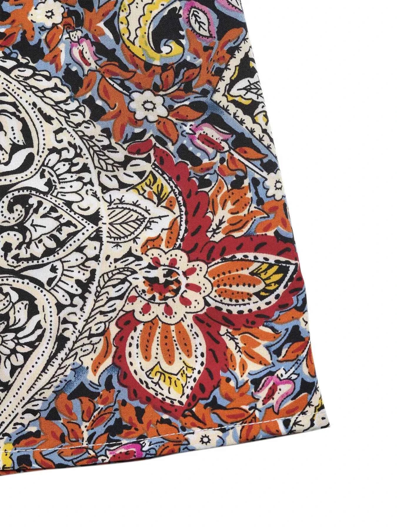 Paisley Print Tie Neck Sleeveless Midi Dress 20997d9f435a4618a145e612a70f0118-Max-Origin