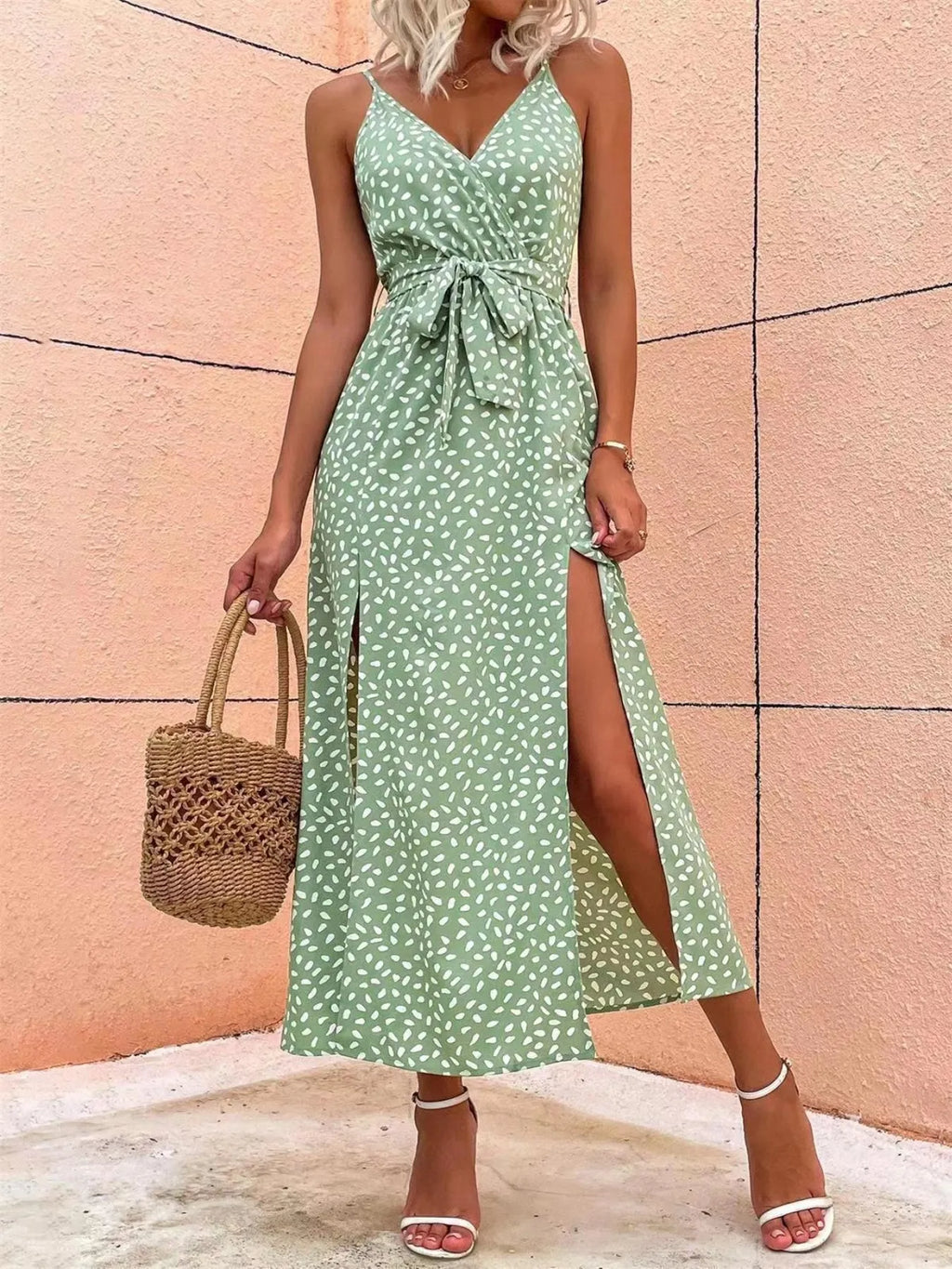 Slit Printed Surplice Midi Dress 20a89d74-2a2d-4563-bc2c-7a0855ea3af0-Max-Origin
