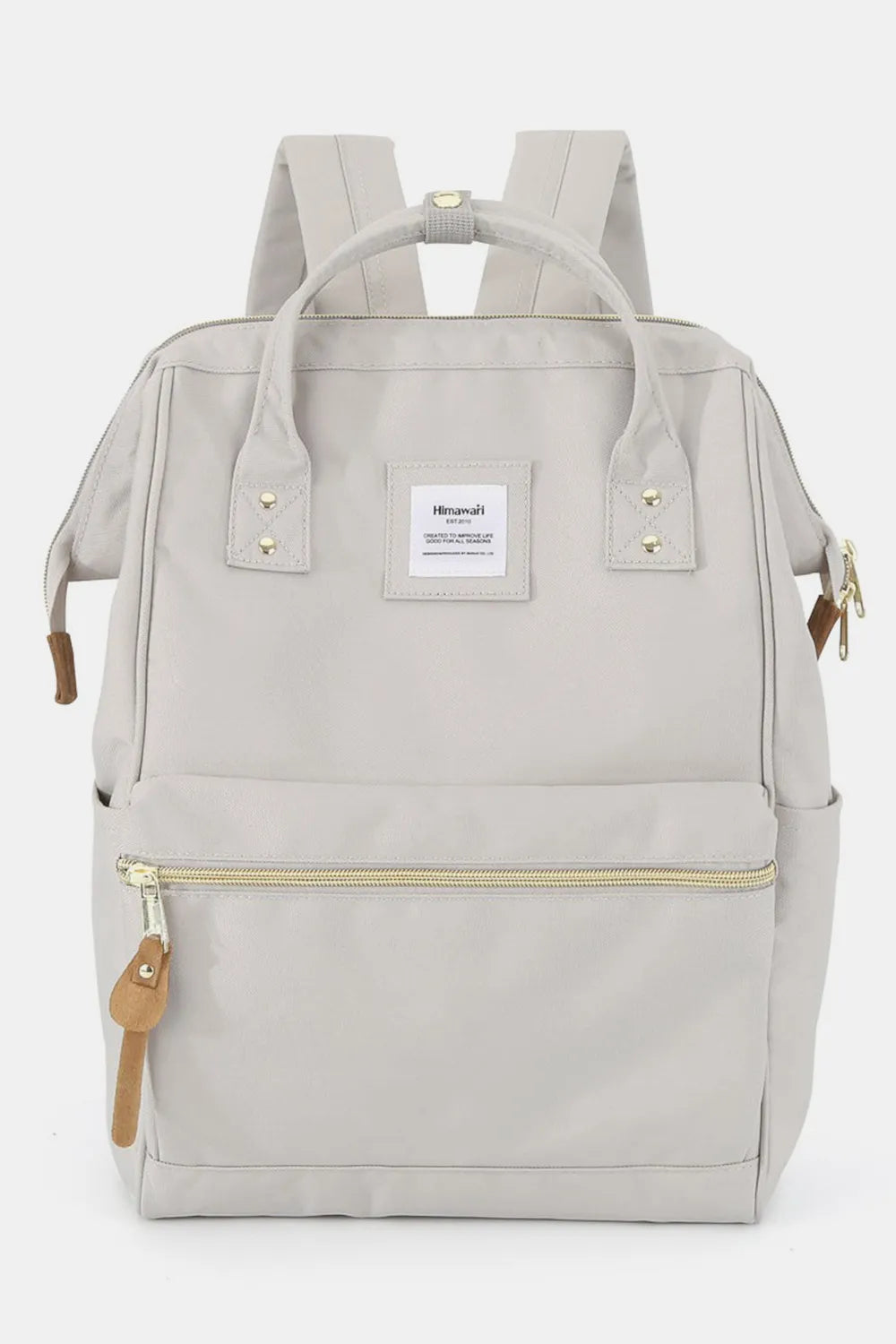 Himawari Waterproof Canvas Backpack Bag with Side Pockets Light Gray One Size 20a8e7ab-4f6e-450a-9f4d-5a4bafef8757-Max