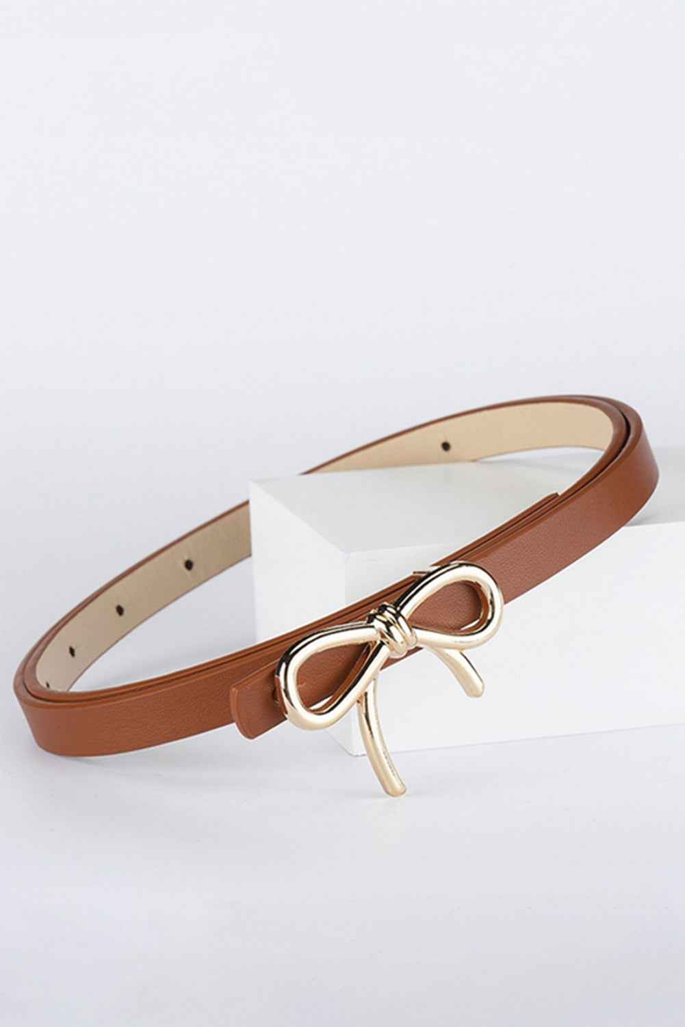 Thai Curry Bow Buckle Skinny Belt Thai Curry ONE SIZE pu 20aed3553300ad06