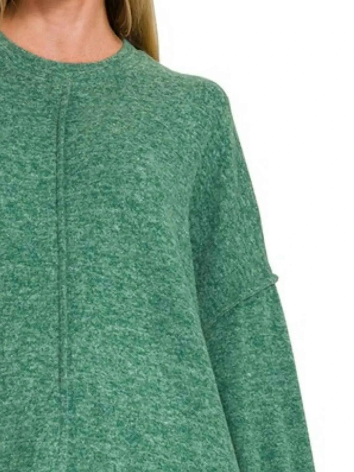 Zenana Brushed Melange Hacci Oversized Sweater 20b51ed8-7eab-45a1-8528-21a40bf0eab7-Max-Origin