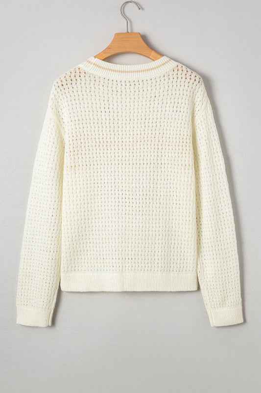 BEACH Hollow Out Knit Dolman Sleeve Sweater 20b9db06-ef4d-4460-90be-80e1aff8b83b