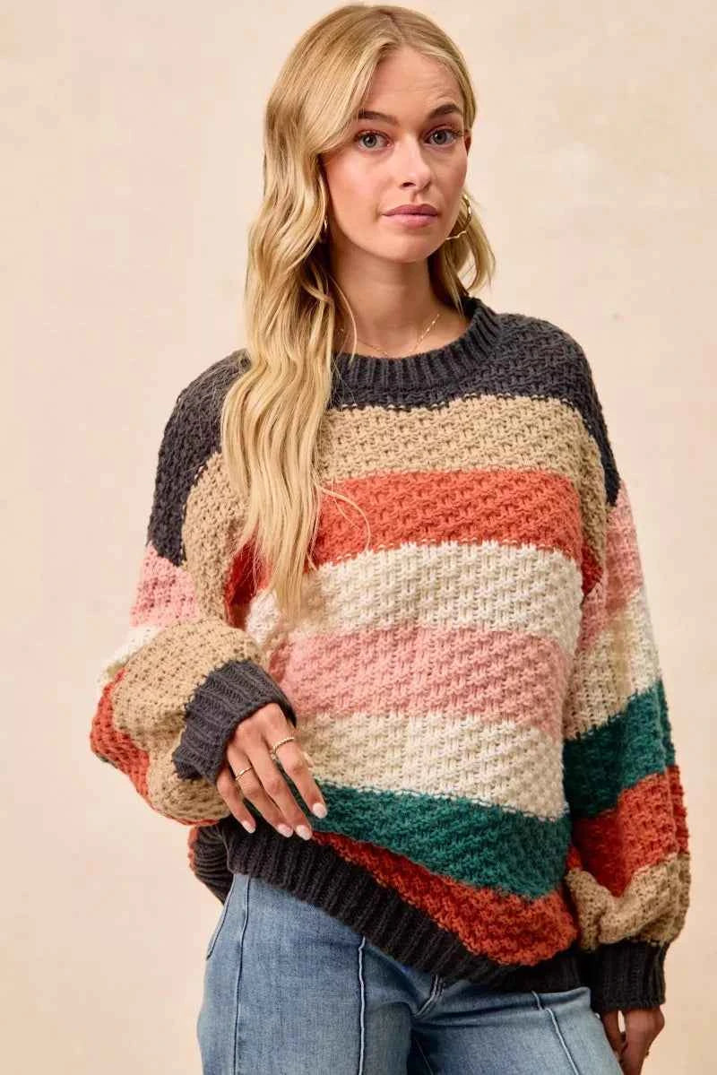 BiBi Stripes Color Block Chunky Sweater 20c42ec365e240b592f587f96556739b-Max-Origin