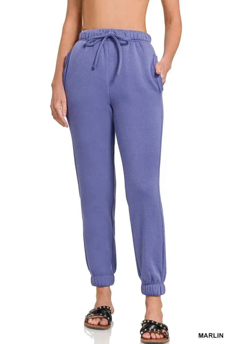 Zenana Fleece Drawstring Joggers With Pocket MARLIN 20cdb5ab225e4eb5ae3647c7063a570c-Max-Origin