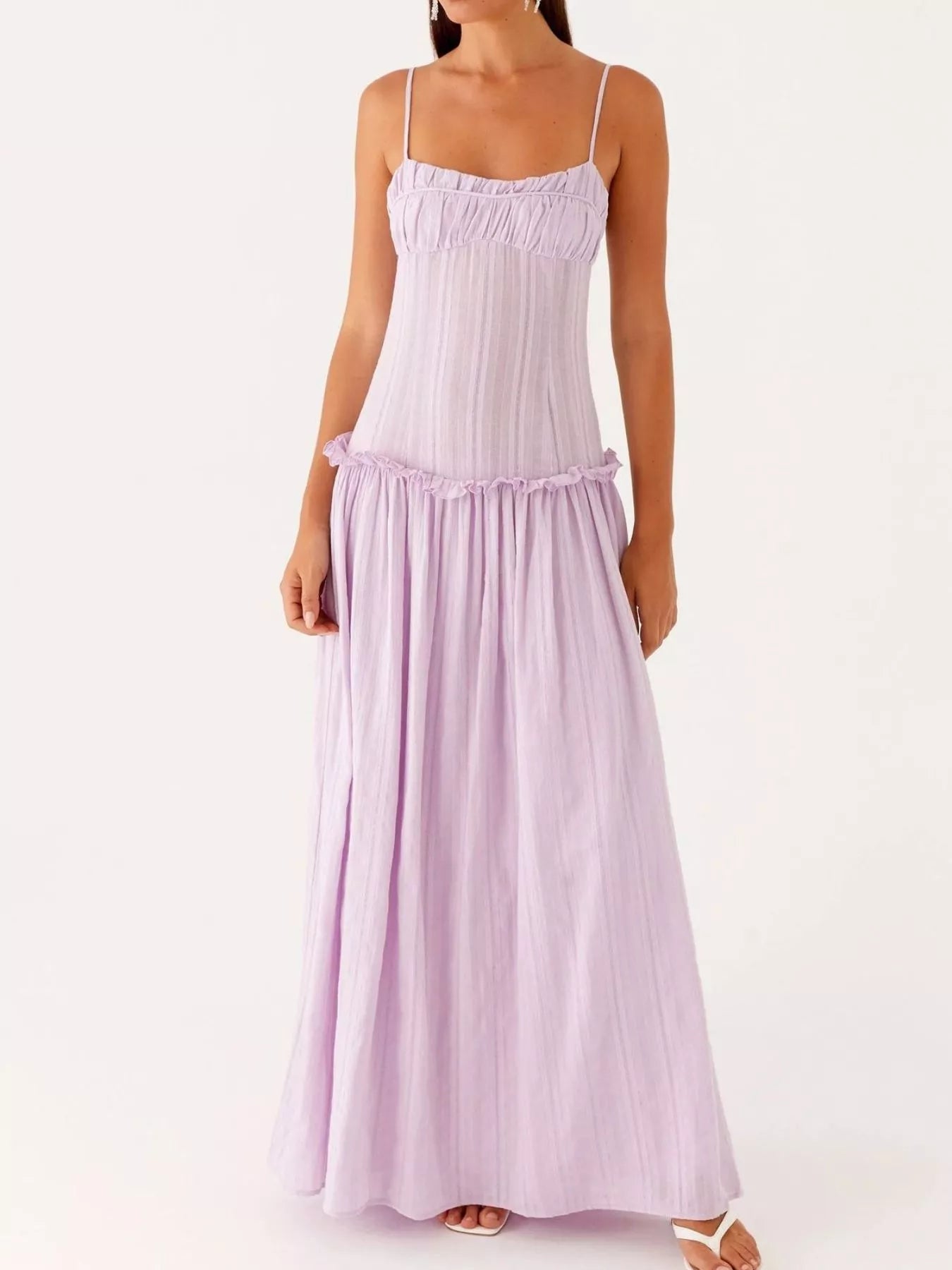 Frill Spaghetti Strap Maxi Dress 20cfca78-37d6-4dd4-b5f4-3e4cdf80d6f3-Max-Origin