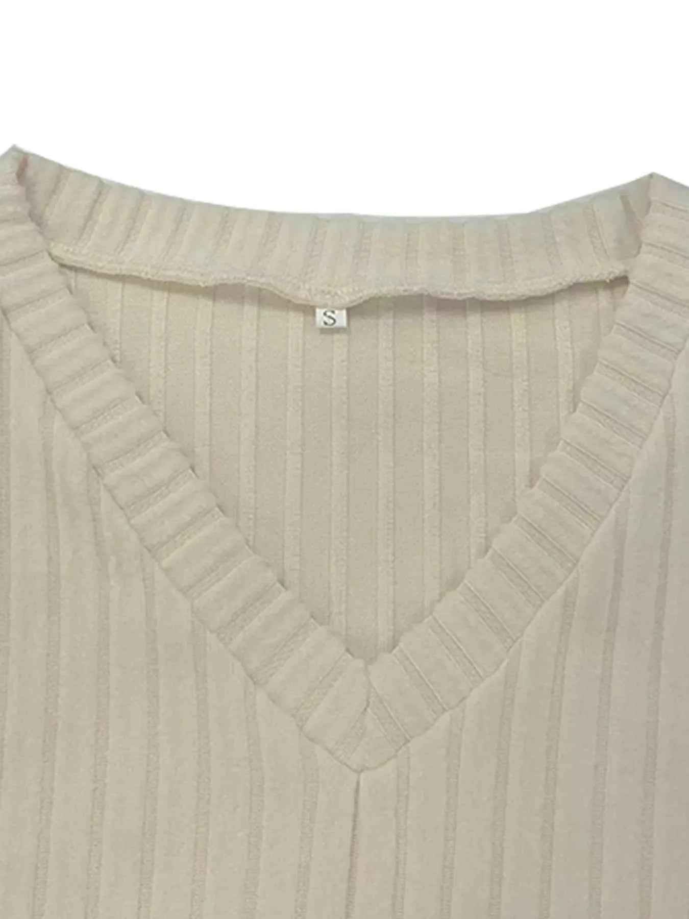 Ribbed Knit V-Neck Top and Pants Lounge Set 20d19d1ce9a945708d0cfa425bd8886b-Max-Origin
