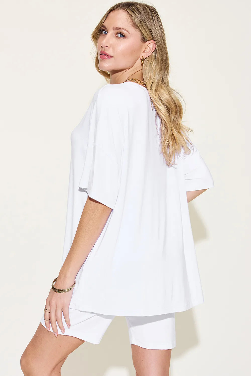 Basic Bae Full Size V-Neck Drop Shoulder T-Shirt and Shorts Set 20d303e7-3c6c-4447-935e-6b2910027334-Max