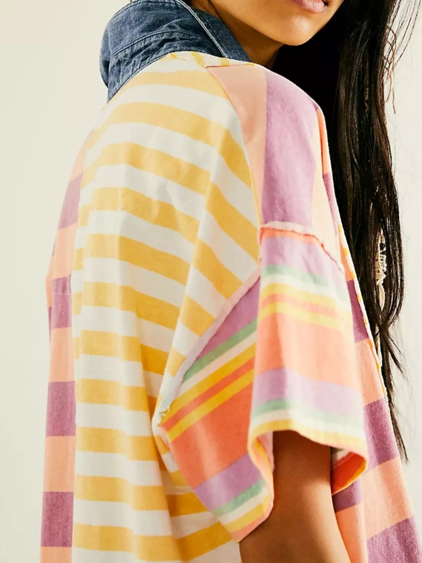 Striped Oversized Half Button Shirt Dress 20e27c84-6060-4625-aa5d-e5427ea3d406-Max-Origin