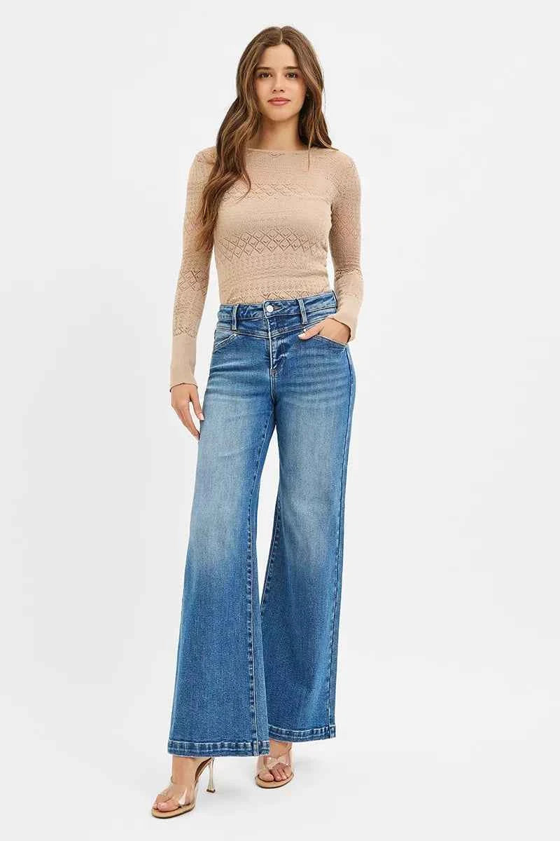 RISEN High Rise Wide Leg Jenas with Front Yoke and Heart Back Pocket 20e9a6e4a0504998ae4c641fb084d732-Max-Origin