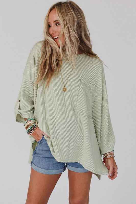 Ribbed tab sleeve oversize pocket top 21011797_cea24d19-7bbc-47c4-9d51-f189650496eb