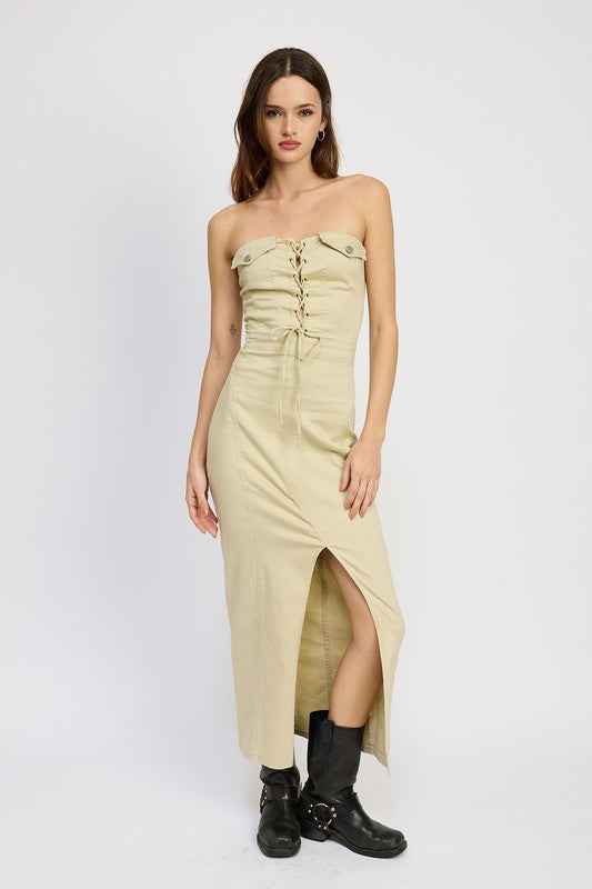 LACE UP CORSET DRESS WITH FRONT SLIT 21028844_26670d25-7659-4720-9c5a-3c81b81d6e41