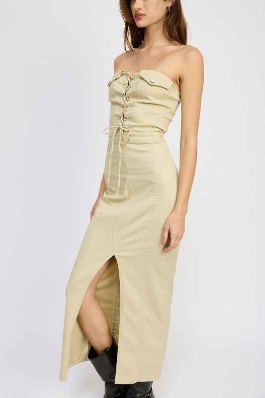 LACE UP CORSET DRESS WITH FRONT SLIT 21028844_2ebca087-5248-4501-b2fb-89ba4d1dac71